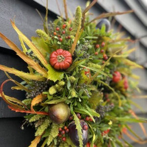 Sutton Village Florist Macclesfield Workshop Autumn Wreath Seasonal Door Wreath