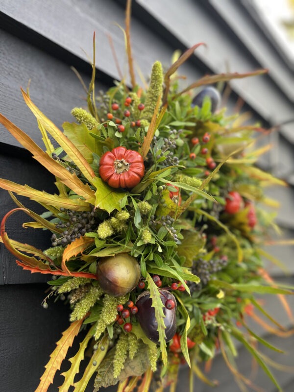 Sutton Village Florist Macclesfield Workshop Autumn Wreath Seasonal Door Wreath