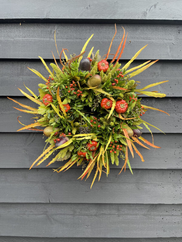 Sutton Village Florist Macclesfield Workshop Autumn Wreath Seasonal Door Wreath
