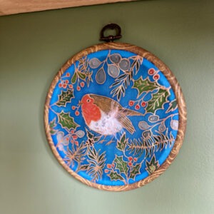 Ruth Lear Silk Painting Festive Robin Workshop Sutton Village Florist