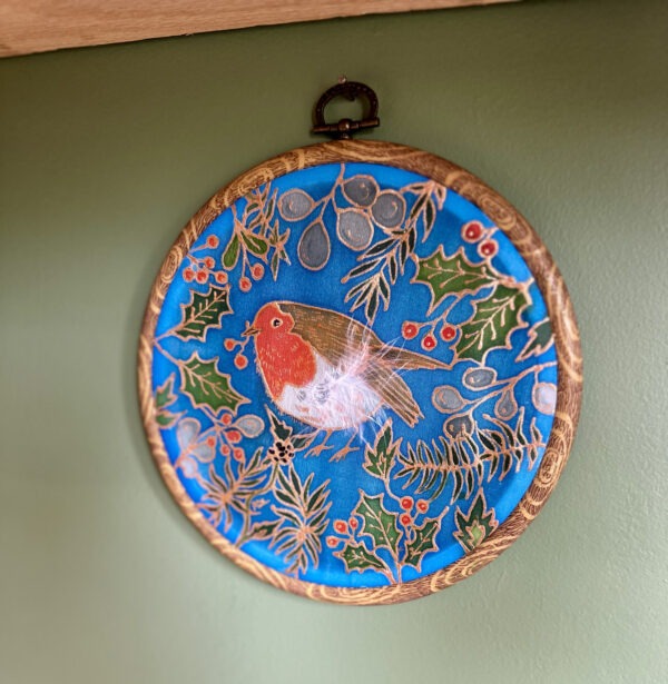 Ruth Lear Silk Painting Festive Robin Workshop Sutton Village Florist
